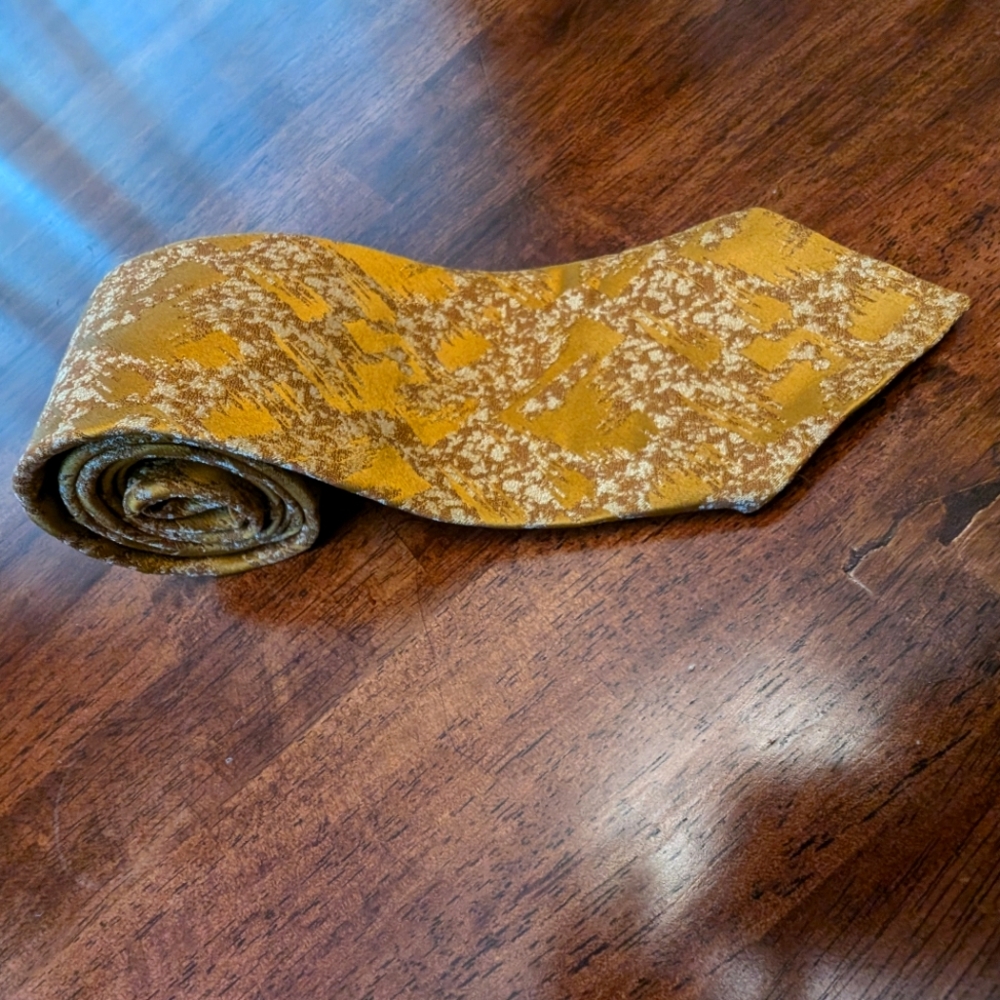 Vintage Prince Igor Battelstein's Gold Necktie Rare Made In Berma 50s 60s Tie